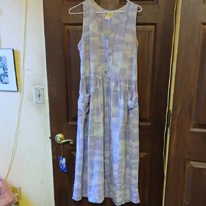 Sleeveless Purple and Blue Dress